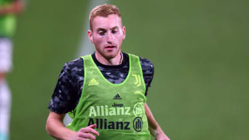 JOHAN CRUIJFF STADIUM, BARCELONA, SPAIN - 2021/08/08: Dejan Kulusevski of Juventus Fc during warm up before the Joan Gamper Trophy match between Fc Barcelona and Juventus Fc . Fc Barcelona wins 3-0 over Juventus Fc. (Photo by Marco Canoniero/LightRocket via Getty Images)
