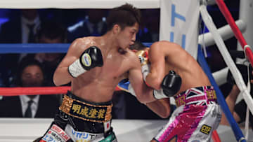 TOKYO, JAPAN - MAY 25: Naoya Inoue of Japan (L) punches champion Jamie McDonnell of Great Britain during their WBA Bantamweight Title Bout at Ota-City General Gymnasium on May 25, 2018 in Tokyo, Japan. (Photo by Takashi Aoyama/Getty Images)