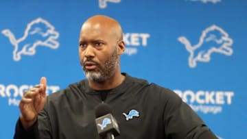Lions GM Brad Holmes speaks to the media on Tuesday, Jan.11, 2022, in Allen Park.Lions