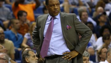 NEW ORLEANS, LA - MARCH 29: Head coach Alvin Gentry of the New Orleans Pelicans reacts during the second half of a game against the Dallas Mavericks at the Smoothie King Center on March 29, 2017 in New Orleans, Louisiana. NOTE TO USER: User expressly acknowledges and agrees that, by downloading and or using this photograph, User is consenting to the terms and conditions of the Getty Images License Agreement. (Photo by Jonathan Bachman/Getty Images)