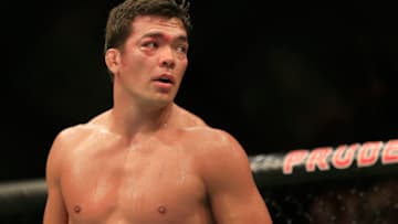 NEWARK, NJ - APRIL 18: Lyoto Machida of Brazil looks on against Luke Rockhold in their middleweight bout during the UFC Fight Night event at Prudential Center on April 18, 2015 in Newark, New Jersey. (Photo by Alex Trautwig/Getty Images)