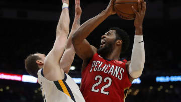 NEW ORLEANS, LOUISIANA - JANUARY 16: Derrick Favors #22 of the New Orleans Pelicans (Photo by Chris Graythen/Getty Images)
