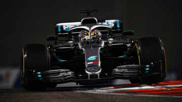 ABU DHABI, UNITED ARAB EMIRATES - DECEMBER 01: Lewis Hamilton of Great Britain driving the (44) Mercedes AMG Petronas F1 Team Mercedes W10 on track during the F1 Grand Prix of Abu Dhabi at Yas Marina Circuit on December 01, 2019 in Abu Dhabi, United Arab Emirates. (Photo by Clive Mason/Getty Images)