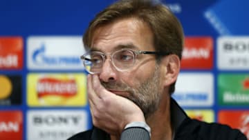 LIVERPOOL, ENGLAND - APRIL 23: Jurgen Klopp, Manager of Liverpool looks on during a press conference at Anfield on April 23, 2018 in Liverpool, England. (Photo by Jan Kruger/Getty Images)