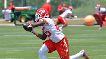 Jun 14, 2016; Kansas City, MO, USA; Kansas City Chiefs cornerback Tre Jones (45) runs drills during the mini camp at University of Kansas Hospital Training Complex. Mandatory Credit: Denny Medley-USA TODAY Sports