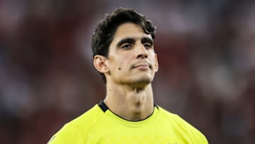 BUDAPEST, HUNGARY - MAY 31: Yassine Bounou of Sevilla FC looks on during the UEFA Europa League 2022/23 final match between Sevilla FC and AS Roma at Puskas Arena on May 31, 2023 in Budapest, Hungary. (Photo by Maja Hitij/Getty Images)