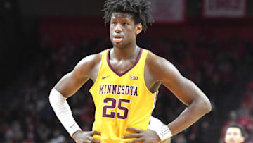 PISCATATAWAY, NJ - JANUARY 19: Daniel Oturu #25 of the Minnesota Golden Gophers looks on during a college basketball game against the Rutgers Scarlet Knights at the Rutgers Athletic Center on January 19, 2020 in Piscataway, New Jersey. (Photo by Mitchell Layton/Getty Images)