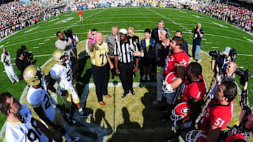 ATLANTA, GA - NOVEMBER 28: Former member of the Georgia Tech Yellow Jackets Billy Shaw