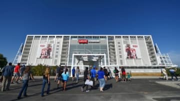 August 2, 2014; Santa Clara, CA, USA; Fans enter the stadium before the match between the San Jose Earthquakes and the Seattle Sounders FC at Levi