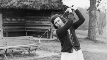 Portrait of American professional golfer Betty Jameson,on a golf course, San Antonio, Texas, circa 1930s. Jameson was a pioneer of women's golf and was inducted in the Texas Sports Hall of Fame.(Photo by Hulton Archive/Getty Images)
