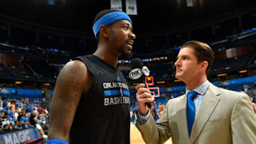 ORLANDO, FL - MARCH 24: Terrence Ross #31 of the Orlando Magic talks with media after the game against the Detroit Pistons on March 24, 2017 at Amway Center in Orlando, Florida. NOTE TO USER: User expressly acknowledges and agrees that, by downloading and or using this photograph, User is consenting to the terms and conditions of the Getty Images License Agreement. Mandatory Copyright Notice: Copyright 2017 NBAE (Photo by Fernando Medina/NBAE via Getty Images)