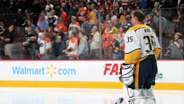 PHILADELPHIA, PA - OCTOBER 19: Pekka Rinne