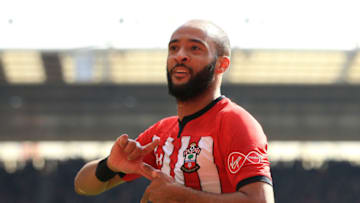 SOUTHAMPTON, ENGLAND - APRIL 13: Nathan Redmond of Southampton celebrates after scoring his team's second goal during the Premier League match between Southampton FC and Wolverhampton Wanderers at St Mary's Stadium on April 13, 2019 in Southampton, United Kingdom. (Photo by Marc Atkins/Getty Images)