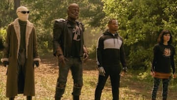 (L-R) Matt Bomer, Brendan Fraser, Joivan Wade, Diane Guerrero in Doom Patrol Season 3, Episode 7 -- Photograph by Bob Mahoney/HBO Max