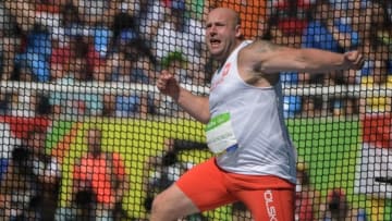Aug 13, 2016; Rio de Janeiro, Brazil; Piotr Malachowski (POL) competes in the men