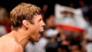 INGLEWOOD, CA - JUNE 04: Urijah Faber walks to the Octagon for his fight against Dominick Cruz in their UFC bantamweight championship bout during the UFC 199 event at The Forum on June 4, 2016 in Inglewood, California. (Photo by Josh Hedges/Zuffa LLC/Zuffa LLC via Getty Images)