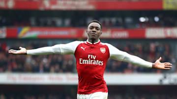 LONDON, ENGLAND - APRIL 08: Danny Welbeck of Arsenal celebrates scoring his sides second goal during the Premier League match between Arsenal and Southampton at Emirates Stadium on April 8, 2018 in London, England. (Photo by Julian Finney/Getty Images)