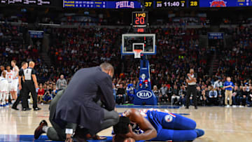 PHILADELPHIA, PA - MARCH 28: Joel Embiid