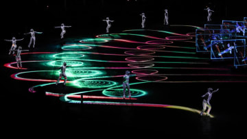 PYEONGCHANG-GUN, SOUTH KOREA - FEBRUARY 25: Entertainers perform during the Beijing segment during the Closing Ceremony of the PyeongChang 2018 Winter Olympic Games at PyeongChang Olympic Stadium on February 25, 2018 in Pyeongchang-gun, South Korea. (Photo by XIN LI/Getty Images)