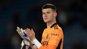 Leeds United goalkeeper Illan Meslier during the Premier League match against Chelsea at Elland Road. (Photo by Visionhaus/Getty Images)