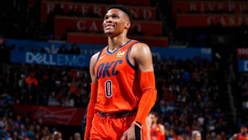 OKC Thunder guard Russell Westbrook (Photo by Jeff Haynes/NBAE via Getty Images)