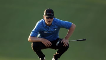 AUGUSTA, GEORGIA - NOVEMBER 14: Zach Johnson of the United States lines up a putt on the ninth green during the third round of the Masters at Augusta National Golf Club on November 14, 2020 in Augusta, Georgia. (Photo by Jamie Squire/Getty Images)