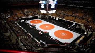 Mar 8, 2015; Columbus, OH, USA; Overall arena view at the Big Ten wrestling championships on the campus of Ohio State University at St. John Arena. Mandatory Credit: Joe Maiorana-USA TODAY Sports