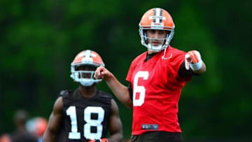 Jun 12, 2014; Berea, OH, USA; Cleveland Browns quarterback Brian Hoyer (6) during minicamp at Browns training facility. Mandatory Credit: Andrew Weber-USA TODAY Sports