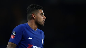 LONDON, ENGLAND - FEBRUARY 16: Emerson Palmieri of Chelsea during The Emirates FA Cup Fifth Round match between Chelsea and Hull City at Stamford Bridge on February 16, 2018 in London, England. (Photo by Catherine Ivill/Getty Images)