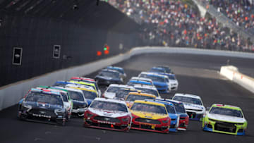 INDIANAPOLIS, INDIANA - SEPTEMBER 08: Kevin Harvick, driver of the #4 Mobil 1 Ford, leads during the Monster Energy NASCAR Cup Series Big Machine Vodka 400 at the Brickyard at Indianapolis Motor Speedway on September 08, 2019 in Indianapolis, Indiana. (Photo by Chris Graythen/Getty Images)