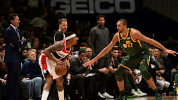 WASHINGTON, DC - MARCH 18: Bradley Beal #3 of the Washington Wizards handles the ball against the Utah Jazz on March 18, 2019 at the Capital One Arena in Washington, DC. Copyright 2019 NBAE (Photo by David Dow/NBAE via Getty Images)