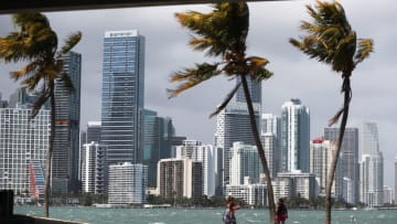 MIAMI, FLORIDA - MARCH 28: The skyline is seen as the Democratic National Committee announced today that it has selected the City of Miami to host the party’s first presidential debates for the 2020 election on March 28, 2019 in Miami, Florida. The events scheduled for June 26 and 27 will be televised on NBC, MSNBC and Telemundo.(Photo by Joe Raedle/Getty Images)