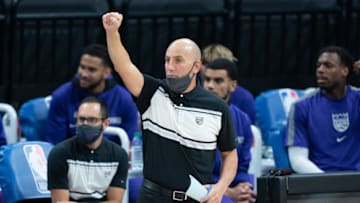 December 15, 2020; Sacramento, California, USA; Sacramento Kings assistant coach Rex Kalamian during the first quarter against the Golden State Warriors at Golden 1 Center. Mandatory Credit: Kyle Terada-USA TODAY Sports