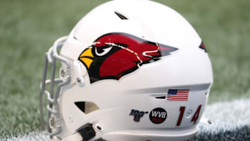 SEATTLE, WASHINGTON - DECEMBER 22: A detailed view of a helmet worn by the Arizona Cardinals in a game between the Seattle Seahawks during their game at CenturyLink Field on December 22, 2019 in Seattle, Washington. (Photo by Abbie Parr/Getty Images)