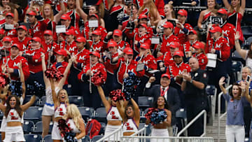 HOUSTON, TX - SEPTEMBER 01: Jaylon Jones #31 of the Mississippi Rebels runs back the kick 94 yards in the first quarter against the Texas Tech Red Raiders as D.K. Metcalf #14 and Floyd Allen #11 follow him at NRG Stadium on September 1, 2018 in Houston, Texas. (Photo by Bob Levey/Getty Images)