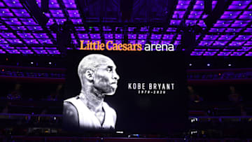 DETROIT, MI - JANUARY 27: The Detroit Pistons honor Kobe Bryant prior to a game between the Cleveland Cavaliers and the Detroit Pistons on January 27, 2020 at Little Caesars Arena in Detroit, Michigan. NOTE TO USER: User expressly acknowledges and agrees that, by downloading and/or using this photograph, User is consenting to the terms and conditions of the Getty Images License Agreement. Mandatory Copyright Notice: Copyright 2020 NBAE (Photo by Chris Schwegler/NBAE via Getty Images)