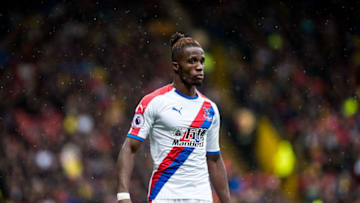 WATFORD, ENGLAND - AUGUST 26: Wilfried Zaha of Crystal Palace during the Premier League match between Watford FC and Crystal Palace at Vicarage Road on August 26, 2018 in Watford, United Kingdom. (Photo by Sebastian Frej/MB Media/Getty Images)