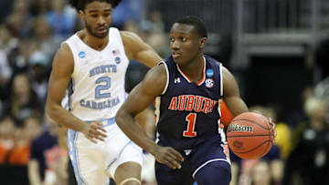 KANSAS CITY, MISSOURI - MARCH 29: Jared Harper #1 of the Auburn Tigers dribbles against the North Carolina Tar Heels during the 2019 NCAA Basketball Tournament Midwest Regional at Sprint Center on March 29, 2019 in Kansas City, Missouri. (Photo by Christian Petersen/Getty Images)