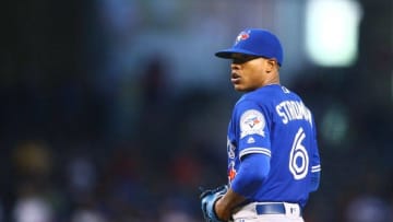 Jul 20, 2016; Phoenix, AZ, USA; Toronto Blue Jays pitcher Marcus Stroman against the Arizona Diamondbacks at Chase Field. Mandatory Credit: Mark J. Rebilas-USA TODAY Sports