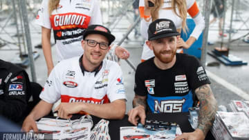Formula Drift stars Ryan Tuerck (left) and Chris Forsberg before an event. Photo Credit: Larry Chen/Courtesy of Brodeur