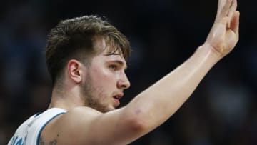 BELGRADE, SERBIA - MAY 18: Luka Doncic of Real Madrid reacts during the Turkish Airlines Euroleague Final Four Belgrade 2018 Semifinal match between CSKA Moscow and Real Madrid at Stark Arena on May 18, 2018 in Belgrade, Serbia. (Photo by Srdjan Stevanovic/Getty Images)
