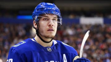 VANCOUVER, BC - MARCH 20: Bo Horvat #53 of the Vancouver Canucks looks on from the bench during their NHL game against the Ottawa Senators at Rogers Arena March 20, 2019 in Vancouver, British Columbia, Canada. (Photo by Jeff Vinnick/NHLI via Getty Images)"n