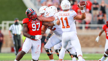 Sam Ehlinger, Samuel Cosmi, Texas Football (Photo by John E. Moore III/Getty Images)