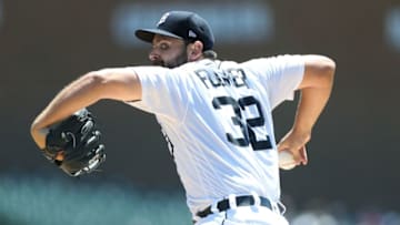 DETROIT, MI - JULY 8: Michael Fulmer #32 of the Detroit Tigers pitches during the first inning of the game against the Texas Rangers at Comerica Park on July 8, 2018 in Detroit, Michigan. (Photo by Leon Halip/Getty Images)