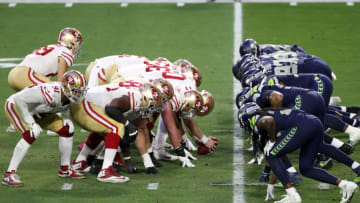 The San Francisco 49ers and the Seattle Seahawks (Photo by Chris Coduto/Getty Images)