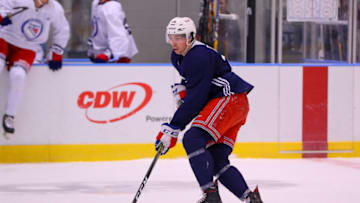 NEW YORK, NY - JUNE 29: New York Rangers Center Filip Chytil (72) skates during the New York Rangers Prospect Development Camp on June 29, 2018 at the MSG Training Center in New York, NY. (Photo by Rich Graessle/Icon Sportswire via Getty Images)