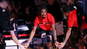 Jacob Evans of the Cincinnati Bearcats is seen during player introductions before the game against the Connecticut Huskies. Getty Images.