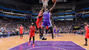 SACRAMENTO, CA - APRIL 9: Buddy Hield #24 of the Sacramento Kings goes up for the shot against the Houston Rockets on April 9, 2017 at Golden 1 Center in Sacramento, California. NOTE TO USER: User expressly acknowledges and agrees that, by downloading and or using this photograph, User is consenting to the terms and conditions of the Getty Images Agreement. Mandatory Copyright Notice: Copyright 2017 NBAE (Photo by Rocky Widner/NBAE via Getty Images)