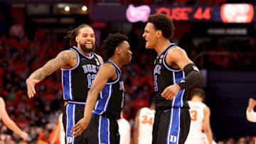 Duke basketball players celebrate (Photo by Bryan Bennett/Getty Images)