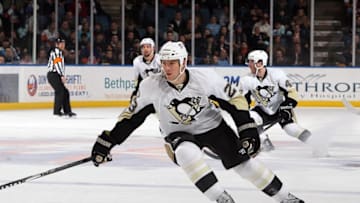 UNIONDALE, NY - FEBRUARY 11: Ryan Craig #23 of the Pittsburgh Penguins skates against the New York Islanders on February 11, 2011 at Nassau Coliseum in Uniondale, New York. The Isles defeated the Pens 9-3. (Photo by Jim McIsaac/Getty Images)
